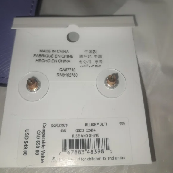 New Kate Spade Lucy Small L Zip Wristlet  & Matching Madison Card Case & Earring - Picture 7 of 11